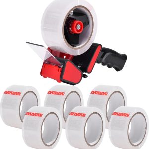 Packing Tape Gun with 6 Rolls of Tape
