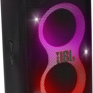 JBL PartyBox Club 120 - Portable Party Speaker with Foldable Handle, Powerful JBL Pro Sound, Futuristic lightshow, Up to 12 Hours of Play time, Splash Proof, Dual Mic & Guitar Inputs (Black)