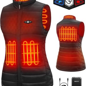 Women's Lightweight Heated Vest with USB-C Rechargeable Battery, Puffer Classic Heating Vest
